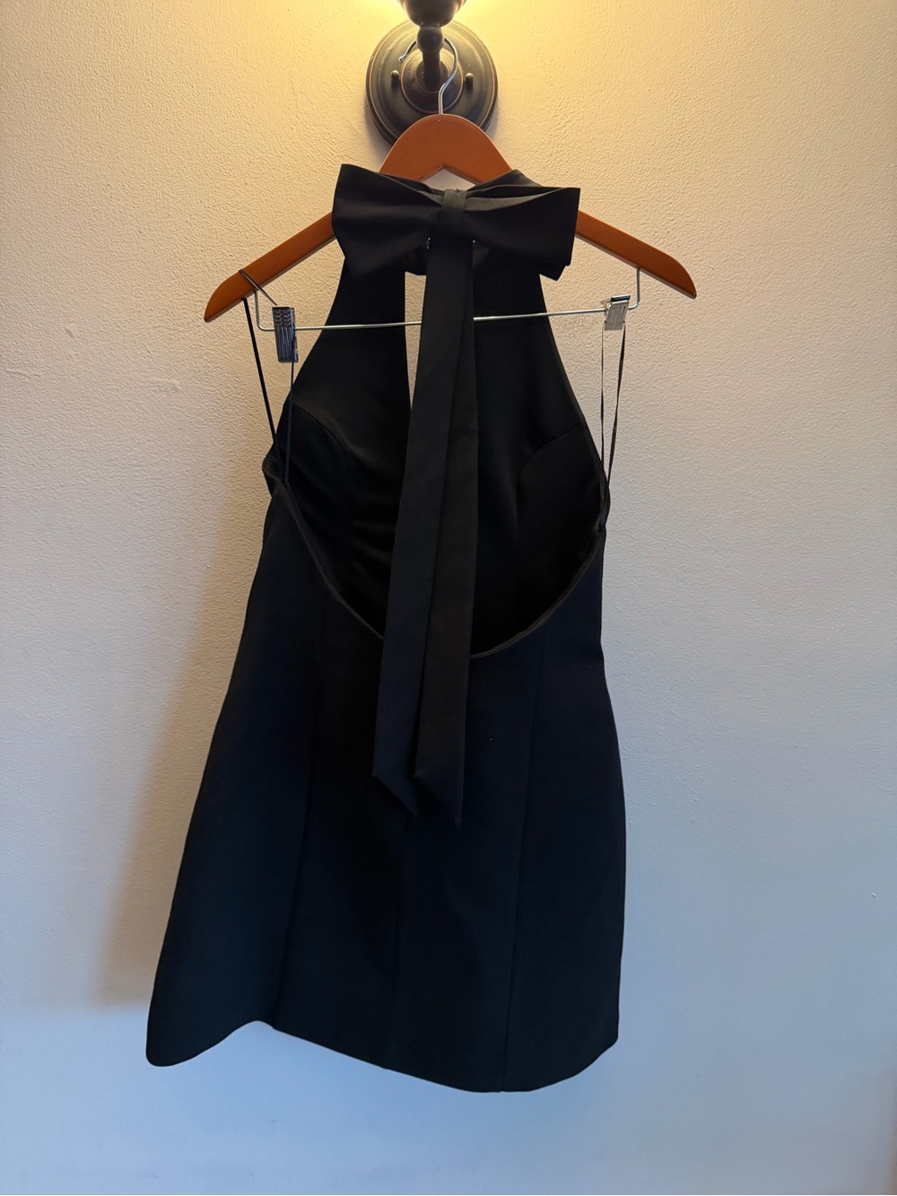 Zara Black Halter Neck Bow Back Mini Dress 4661/226/800 NWT - Picture 4 of 8
